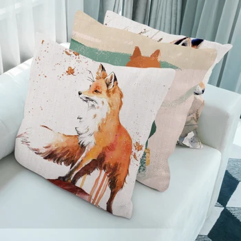 

Nanacoba Fox Pattern Animal Cushion Cover Throw Pillow Covers for Couch Sofa Car Living Room Bedroom Home Decor Pillowcase