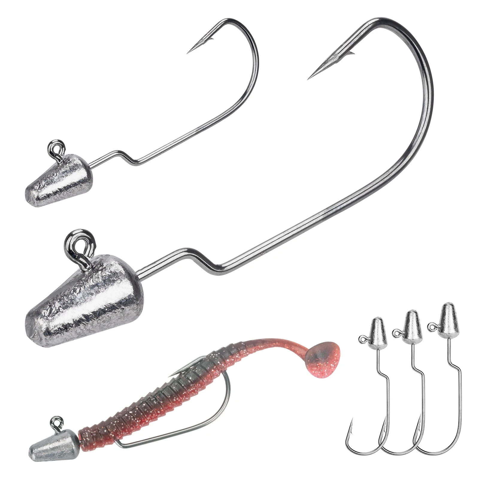 10pcslotJigHeadFishingHook35g5g7gHighCarbonSteelBarbed