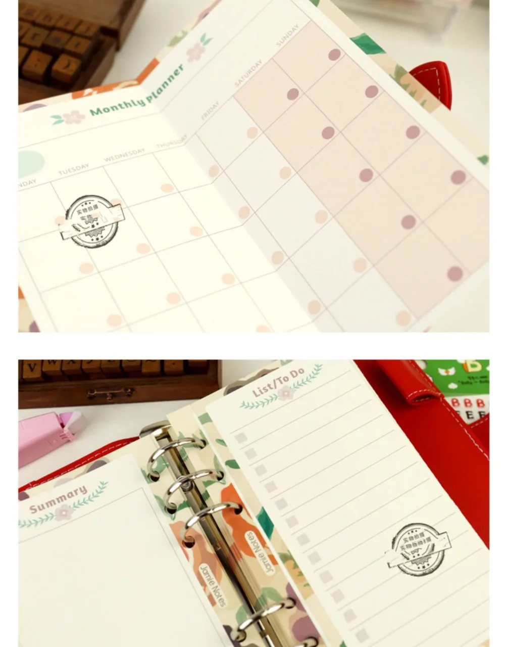 Recharge De Papier A6, 160 Feuilles- 320 Pages 6 Trous Feuillets