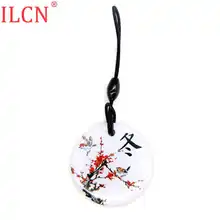 UID S50 1K 13,56 Mhz Зимний цветок сливы шаблон брелок Сменные перезаписываемые IC карты NFC метки-маркеры RFID значок круговой брелок