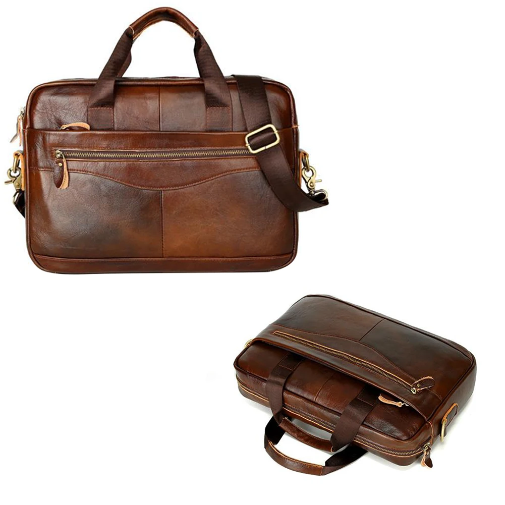 

Square With Strap Multifunction Handbag Solid Artificial Leather Men Briefcase Business Case Work Large Capacity Zipper Portable