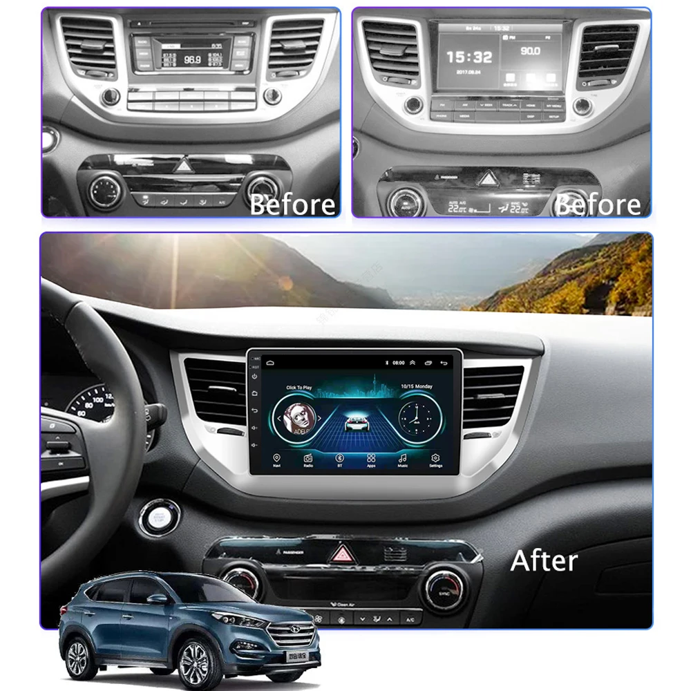 9 дюймов сенсорный экран Android 8 1 Автомобильный gps навигатор радио для Hyundai Tucson 2015 2016
