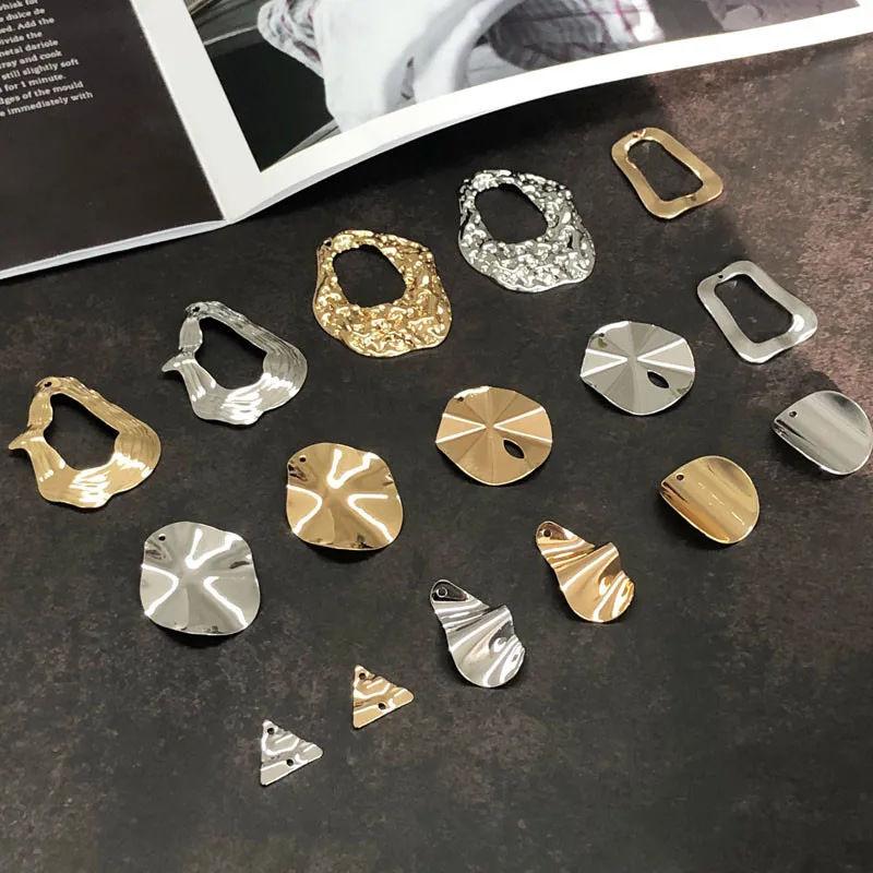 

New style 30pcs/lot geometry rounds/trapezoid/wave water drop shape copper floating locket charms diy jewelry earring accessory