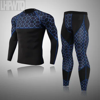 

new Winter Thermal Underwear set Men Long Johns Men Rashgard Shirt+pants Sets Warm Compression Underwear Thermo Men legging