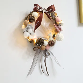 

Xin Iraq Wool Felt Vine Ring Garland 30cmins Curtained Cross Border Wreath Wholesale Pine Cones Garland