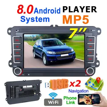 

RK-A720 7 inch Touch Screen Quad Core Android 8.0 Car Stereo GPS Navigation Bluetooth WiFi Radio In Dash Head Unit for VW