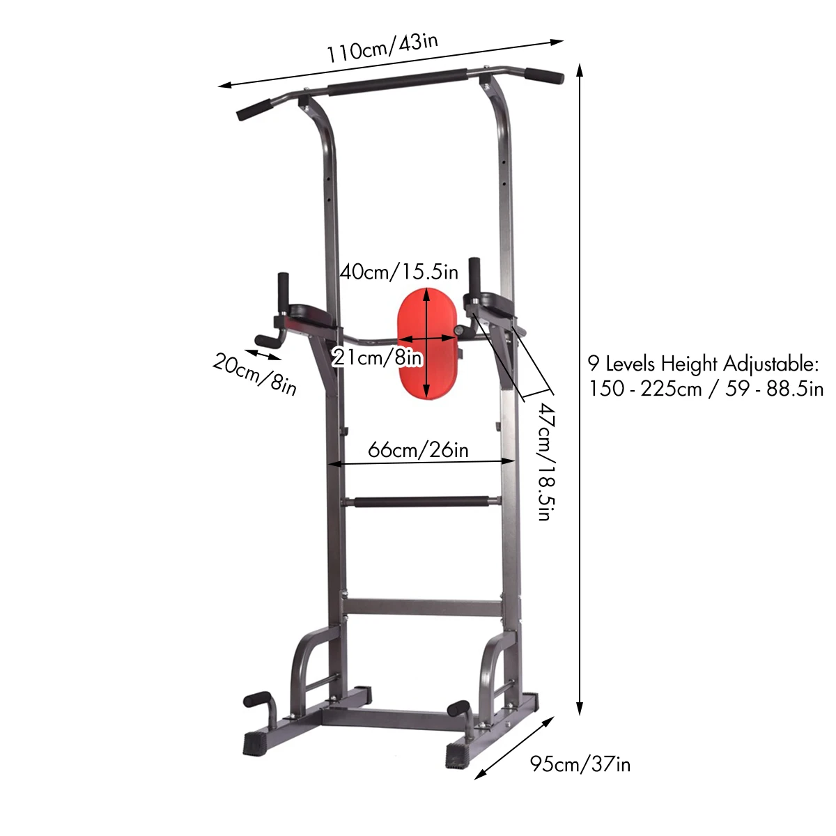 - Home Gym Pull Up Station Multifunction Height Adjustable Fitness Parallel Horizontal Bars Upper Strength Muscle Training Workout