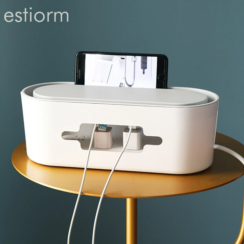 Cable Management Box Large cord organizer Power Strip Cover/holder - Dust Proof Safety Socket Storage box for Home and Office | Дом и сад