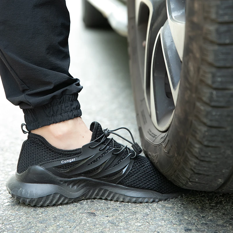 COOLVFATBO защитная Рабочая обувь для мужчин, мужские защитные ботинки со стальным носком, Нескользящие строительные защитные рабочие кроссовки