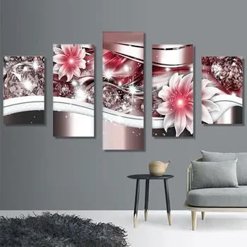 

5 Pictures Full Drill 5D Diamond Painting Set Diamond Embroidery DIY Diamond Painting Playable At Home Home Decoration 5