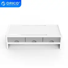 ORICO soporte de Monitor multifunción, soporte de escritorio con 3 cajones, caja organizadora para el hogar, oficina, portátil, PC