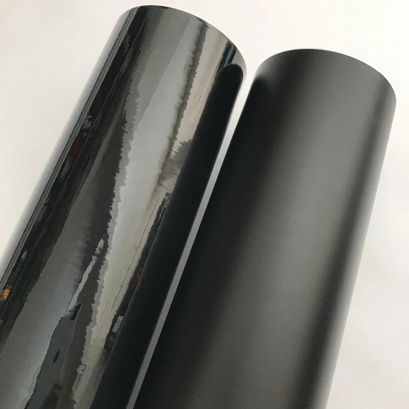 

Matt Gloss Black Vinyl Wrap Adhesive Film with Air Release Decal Sheet Vehicle Car Sticker Wrapping