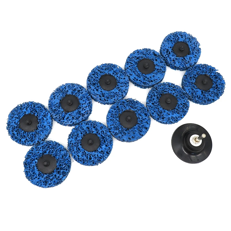

10PCS 3 Inch Quick Change Roloc Easy Strip Clean Sanding Discs Backer Hook for Paint Rust Removal with 1 Backer