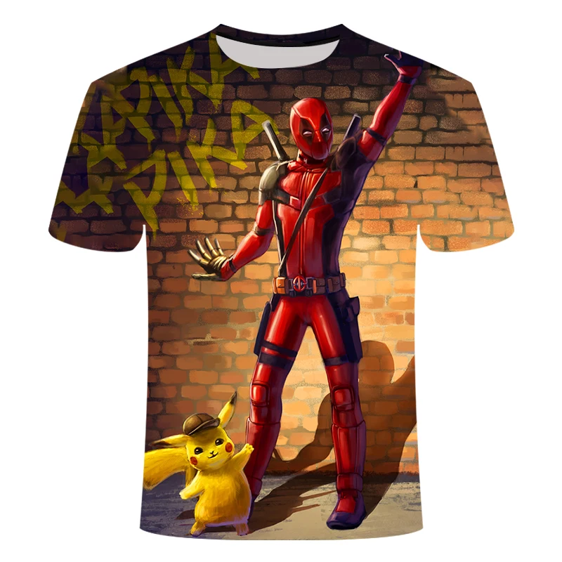 New 3D Movie Detective Pokemon Pikachu T-shirt For Boy/girl Tshirts Fashion Summer Casual Tees Anime Cute Cartoon Clothes - Цвет: TX1316