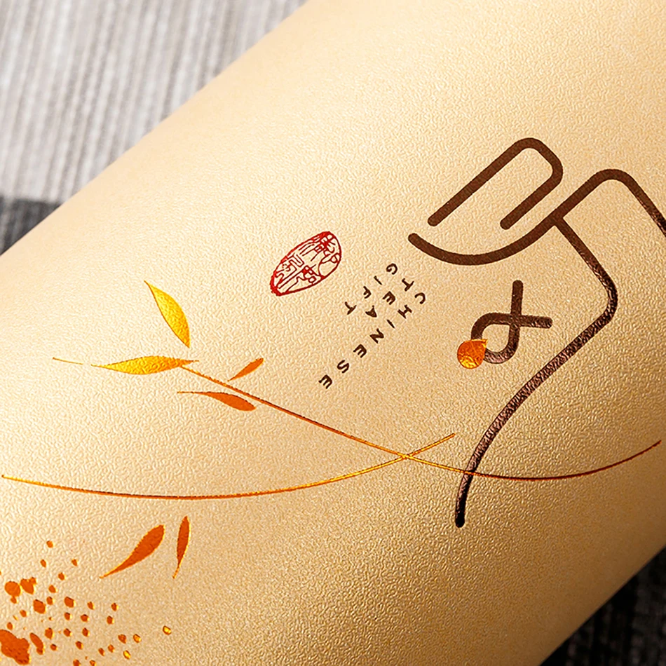 Звезда упаковка жестяная Крышка Чай Упаковка коричневый цвет трубка из крафтовой бумаги