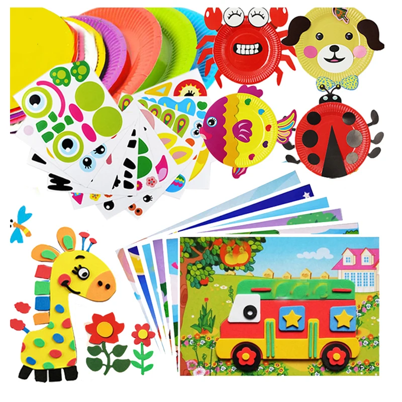 10/5Pcs Children Kids Multi-patterns Styles 3D EVA Foam Sticker Puzzle Game DIY Cartoon Animal Learning Education Toys WYW