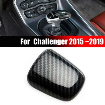 

for Dodge Challenger Charger 2015-2019 Gear Shift Knob Carbon Fiber Look Cover Head Trim Kit