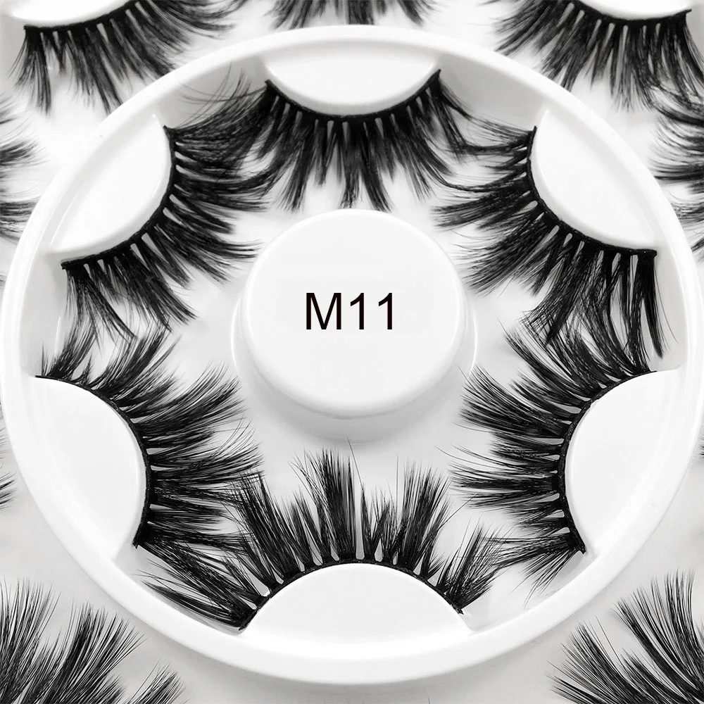 8 Pairs 3D Mink False Eyelashes Thick Cross Wispy Fluffy Handmade Dramatic Lashes Cruelty-free Mink Eyelash Makeup Extension