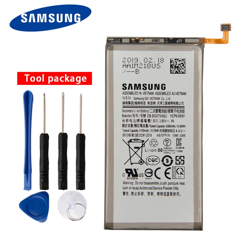 samsung высококачественный EB-BG975ABU Аккумулятор для телефона samsung GALAXY S10+ S10 Plus G9750 SM-G9750 S10Plus 4100 мАч
