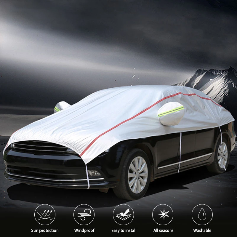 Car Cover SEAMETAL Car Cover Oxford Cloth Waterproof Sunshade/Snow Cover Outdoor Windproof Sun Protection Universal For Sedan Suv