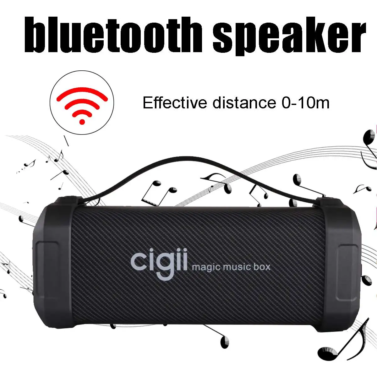 10 Вт портативный Bluetooth динамик CIGII F62D шумоподавление наружные наушники Поддержка FM радио USB AUX с ремешком A2DP беспроводной