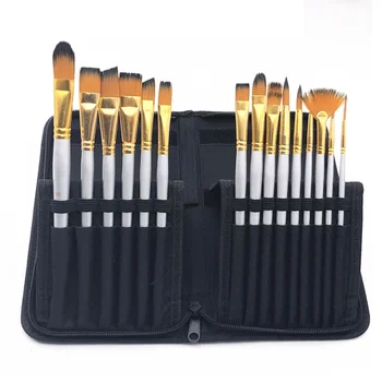 

15pcs Paint Brushes Artist Paint Brush Set for Acrylic Watercolor Oil Gouache Paint Gift for Artists Adults Kids