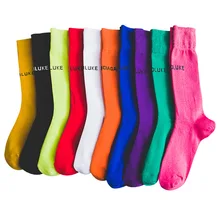 Яркие цвета, носки с буквенным принтом, женские теплые хлопковые Забавные милые носки Kawaii Art, Корейская уличная одежда Harajuku, Модные Повседневные носки Skarpetki