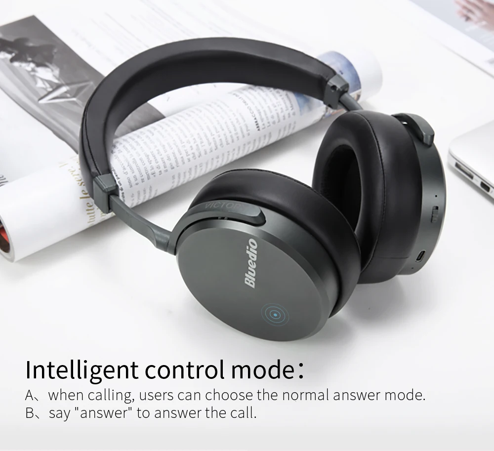 Bluedio V2 Professional Fever HiFi Bluetooth 5.0 Headset Smart Face Recognition Wireless Headphones Suitable For DJ Scene