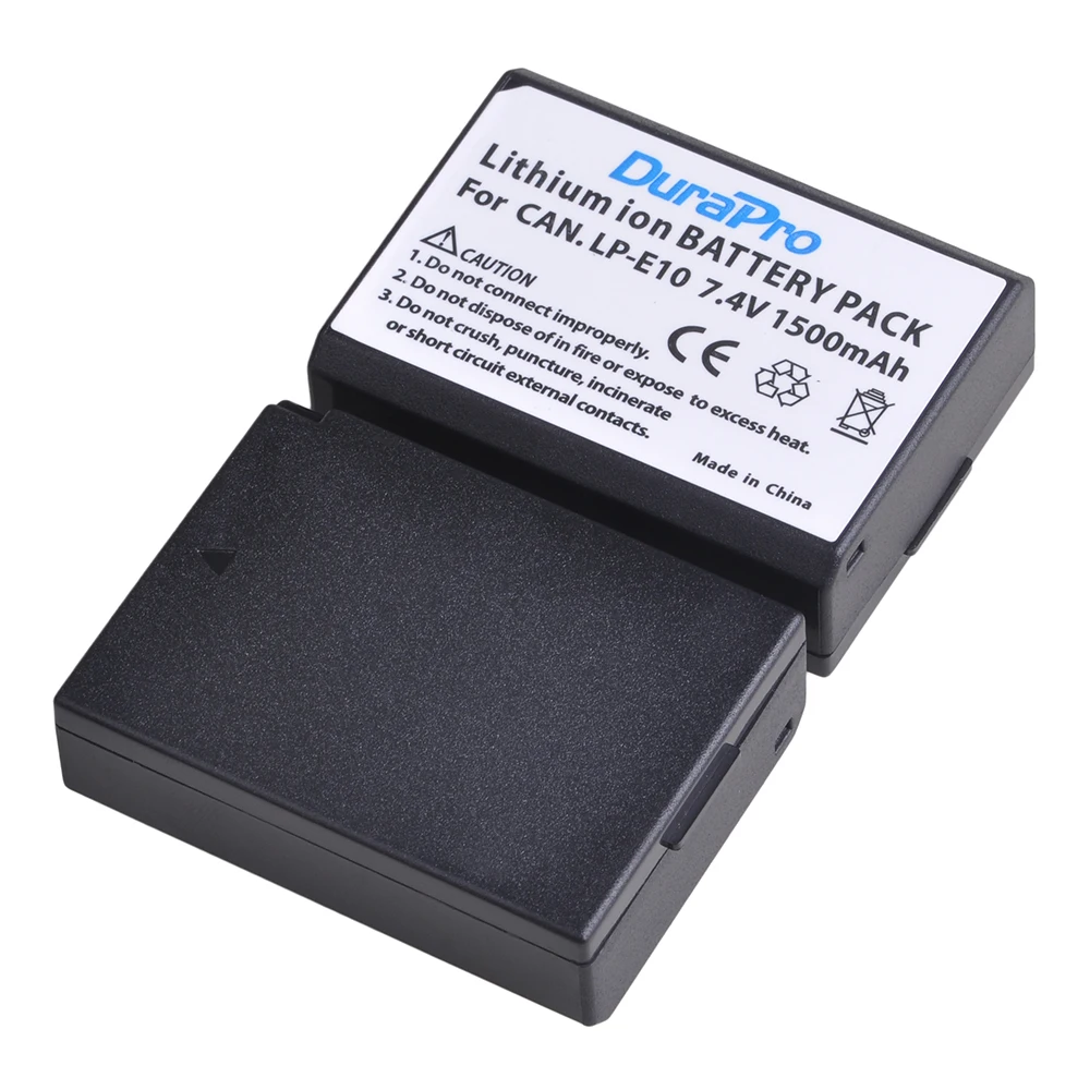 1500mAh LP-E10 LP E10 LPE10 Battery with Charger for Canon EOS 1300D, EOS 1100D, EOS 1200D, Rebel T5, Rebel T6, Rebel T3