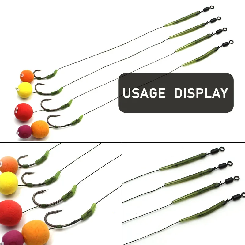 6pcs Carp Fishing Hair Rigs Ready Made Carp Fishing Hook Size 2#4#6#8 Fishing Tackle Equipment Accessories Pesca 4