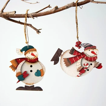 

Retro Wood Snowman Pendants Christmas Tree Decoration Hanging Ornaments Crafts Xmas New Year Party Wedding Home Decor 63196