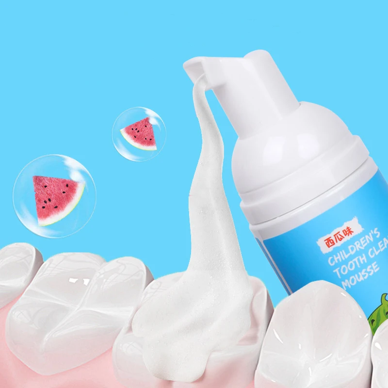 Children Mousse Toothpaste Tooth-pressing Foam Toothpaste Fluoride-free Anti-decayed For Whitening Stain Removal Kid Dental Care