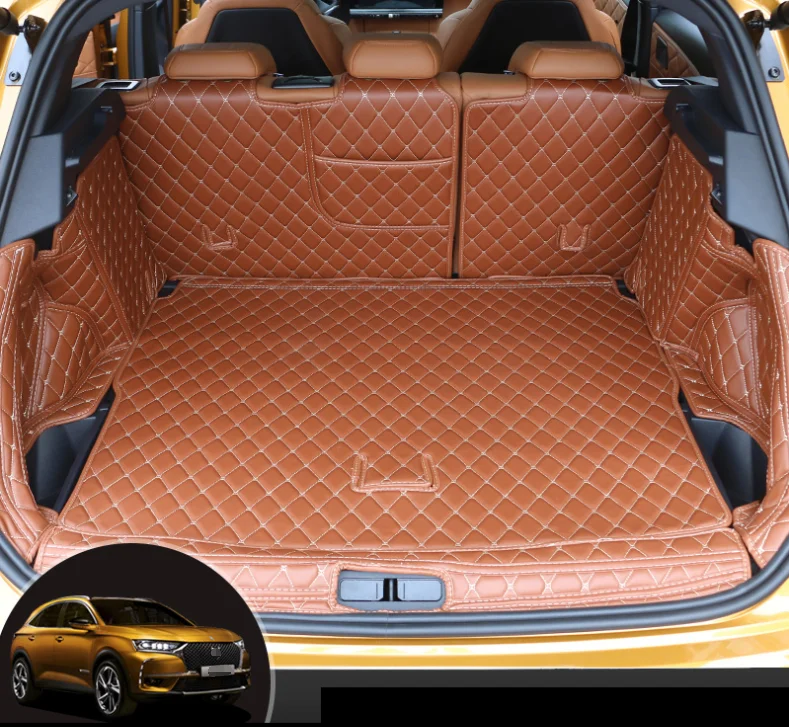 Кожаный коврик багажника автомобиля грузовой лайнер для citroen ds7 ковровые аксессуары интерьер crossback