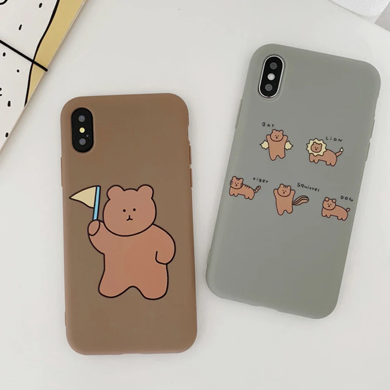 Мягкий силиконовый чехол JAMULAR с мультяшным медведем для iPhone 7 11 Pro X XS MAX XR 6 6s 8 Plus