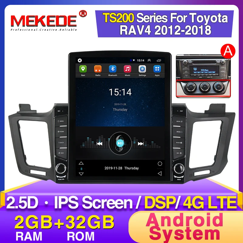 MEKEDE Tesla экран 2din автомобильный dvd плеер на основе Android радио для Toyota RAV4 2012 2018 GPS