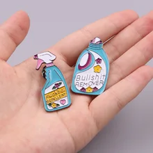 Горячая креативный стиральный порошок флакон для моющего средства капли масла брошь аксессуары для удаления