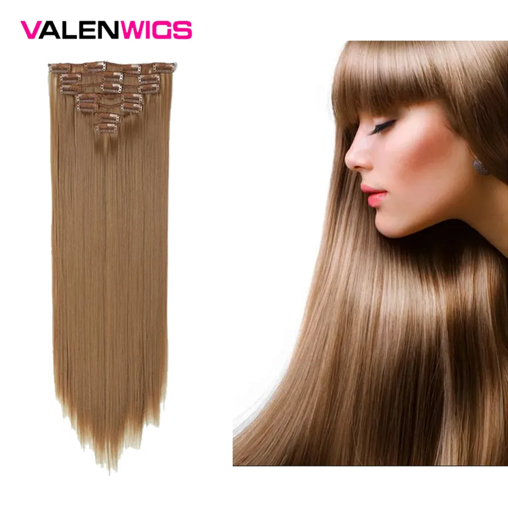Прямые синтетические волосы для наращивания 22 дюйма 130 г|clip in hair|clip hair extensionsclip ins |