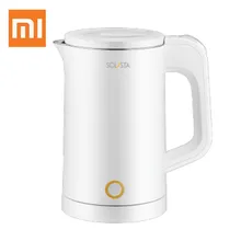 Xiaomi Электрический чайник 0.6л Емкость двойной слой изоляции анти-обжигающий водяной горшок из нержавеющей стали термостат Электрический чайник