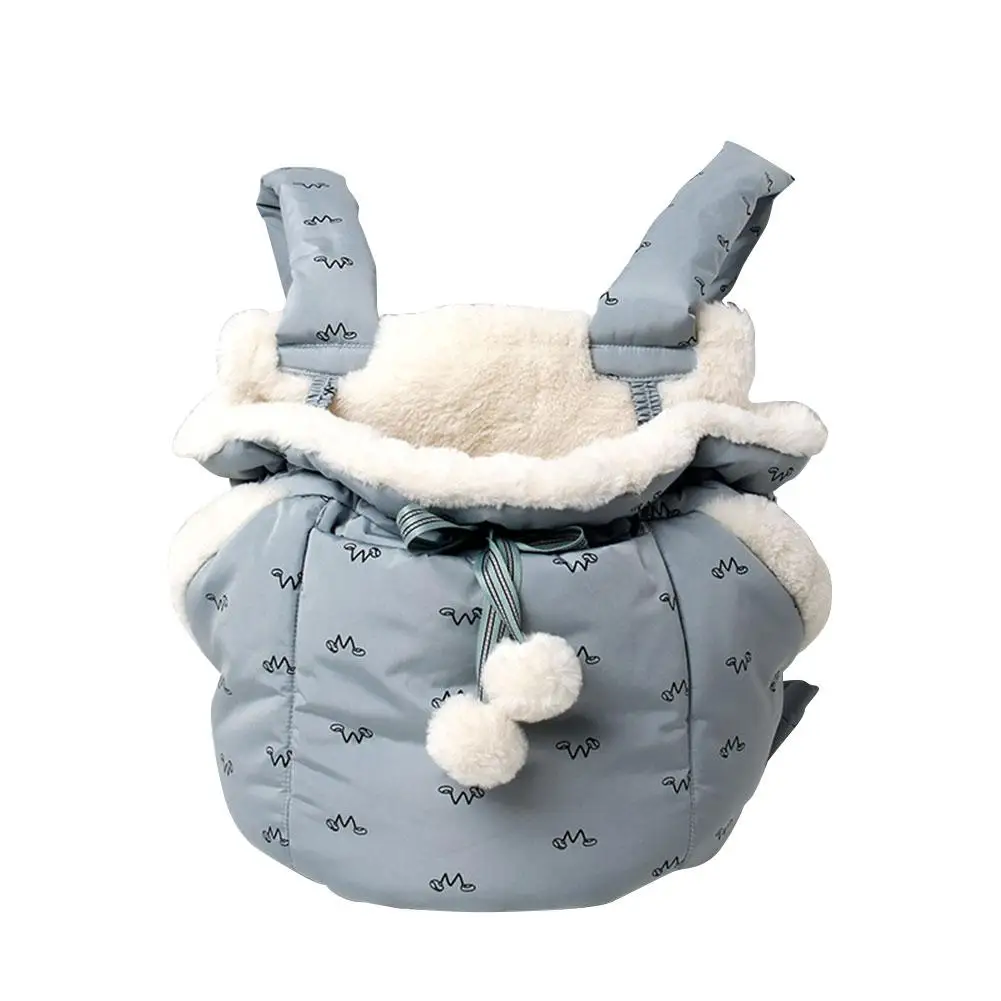 Blue Зимняя переноска для домашних животных, сумка для собак, кошек, рюкзак на грудь, мягкая для собак, щенков, кошек, бархатная теплая уличный для пешего туризма вместительная хозяйственная сумка-держатель - Цвет: Blue