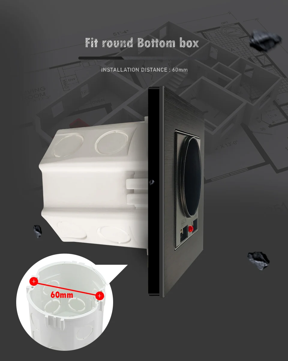 KAMANNI-Tomada de parede com interruptor de luz,