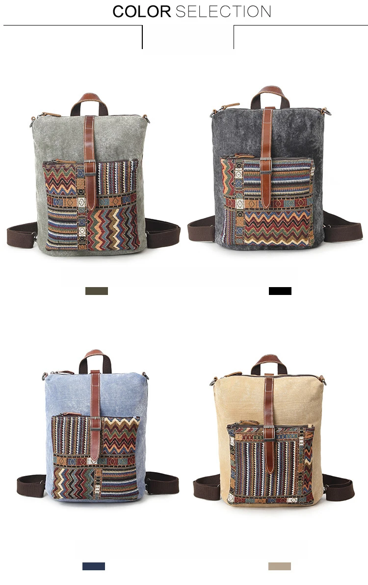 Ethnic Style Travel Backpack Waterproof Lattice School Bags For Teenage Girls Bagpack School Back