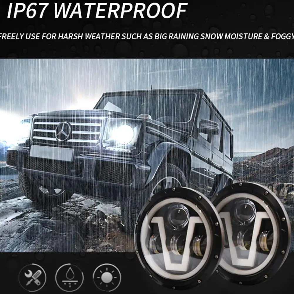 Kuulee 500 W 30000LM 7 дюймов светодиодный фары для джипа Wrangler Галлей светодиодный фары дальнего света H4/H13 Тип светодиодный фар