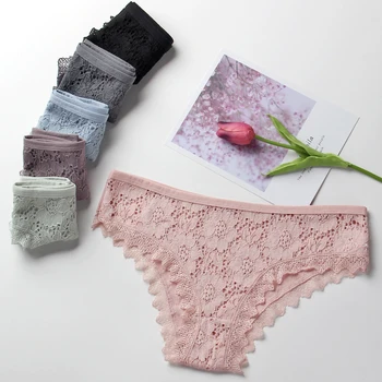 

Sexy Women Cotton Panties Seamless Lace Briefs Underwear Female Fashion Panty Low Waist Breathable Underpants Lady Intimates