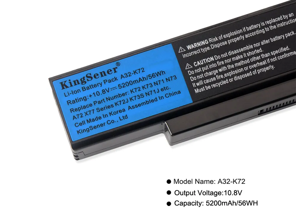 Kingsener Coréia Celular A32-k72 A32-n71 Bateria para Asus K73e N71 N71j N71ja N71jq N71jv N71v N71vg N71vn N73 N73f N73s N73sv X77ja - Imagem 6