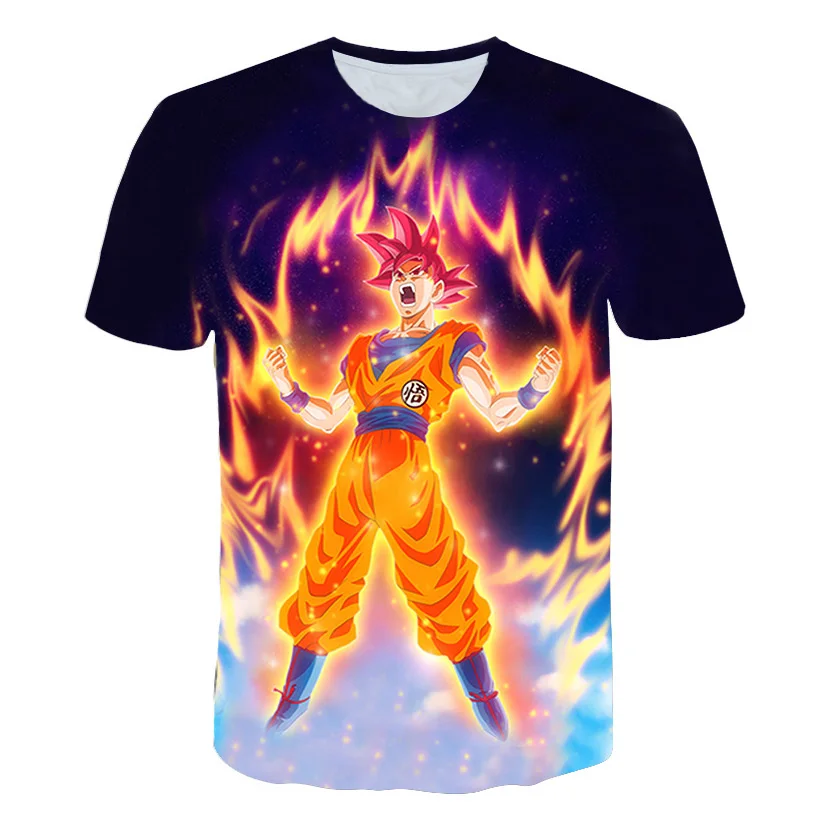 4-14Y Summer Short-sleeved Boys T-shirt animation dragon ball Z t shirts Goku Tops Children's Clothing Teen Clothes Kids Costume