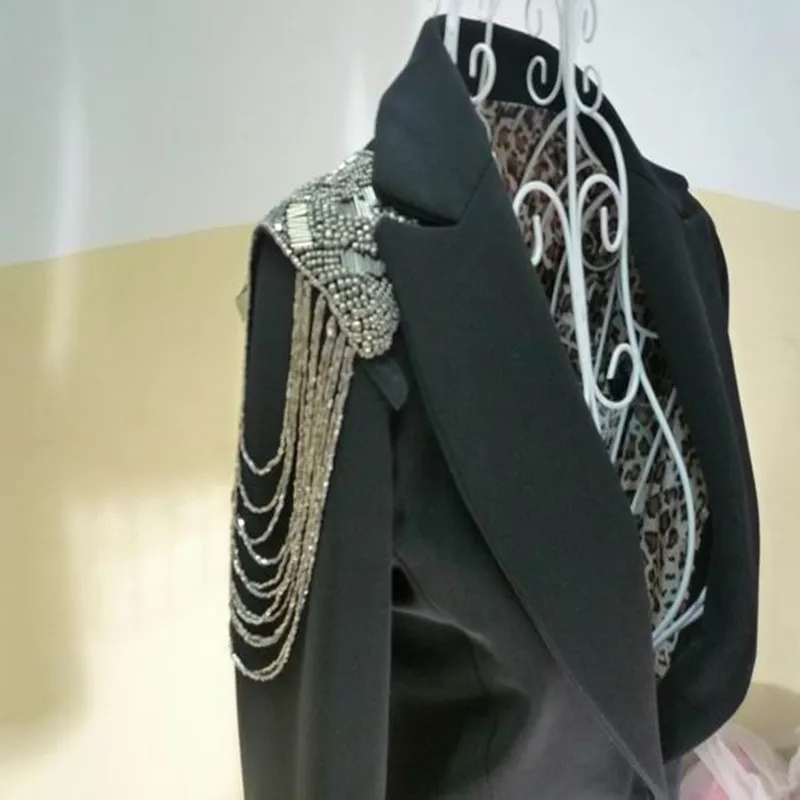 1 шт. Панк персонализированные бусины из сплава с кисточками Epaulet & Epaulette Наплечная