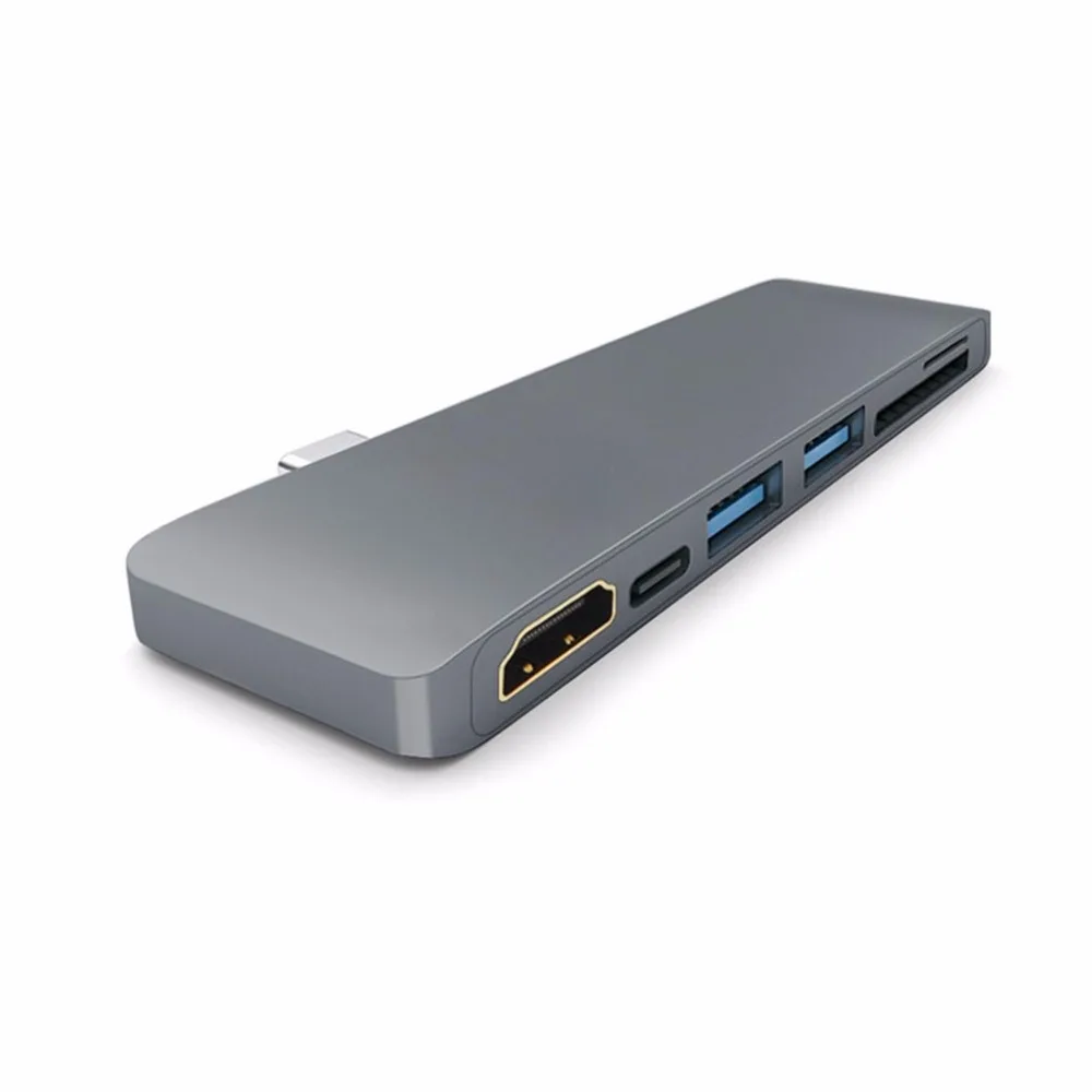 Высокопроизводительный ультра-тонкий портативный type-C-HDMI концентратор PD-power с безопасным цифровым/TF кард-ридером для ноутбука Macbook