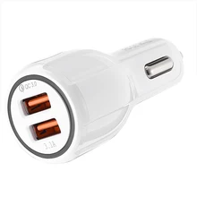 Сдвоенный USB разъем автомобильное зарядное устройство для мобильного телефона адаптер быстрой зарядки световой индикатор, QC30 Красный USB интерфейс, быстрая зарядка