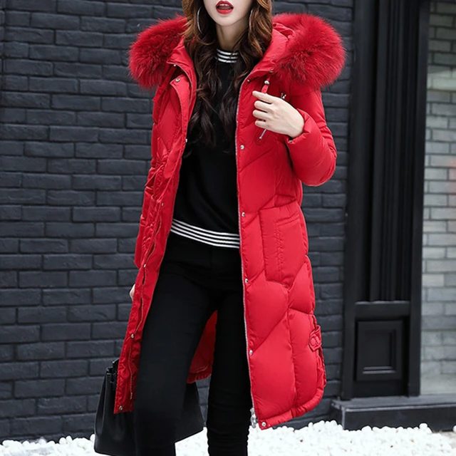 Women winter coat long hooded thick padded jackets warm parkas abrigos mujer invierno 2019 female