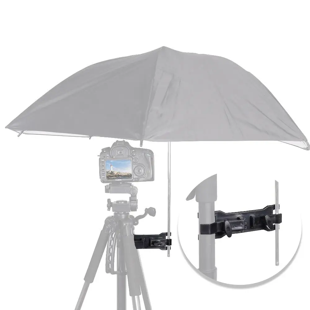 Paraguas titular de iluminación de la Cámara de fotografía Negro Abrazadera Para Trípode Clip U2J6 